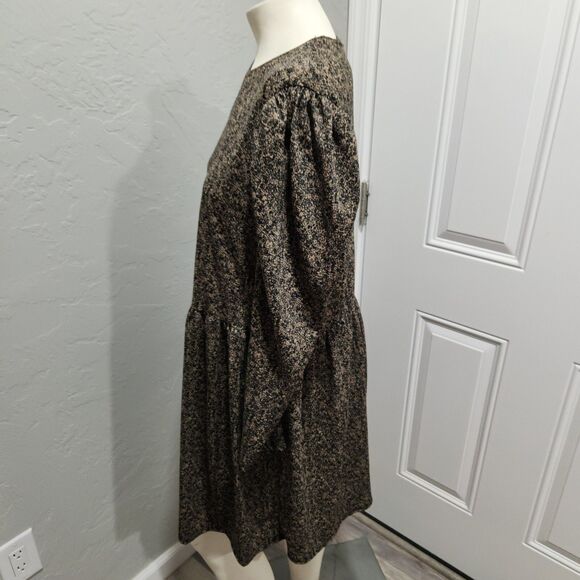 Zara Geometric Long Sleeve Fall Dress SZ M Microfloral Fairygrunge Whimsygoth - Picture 2 of 5